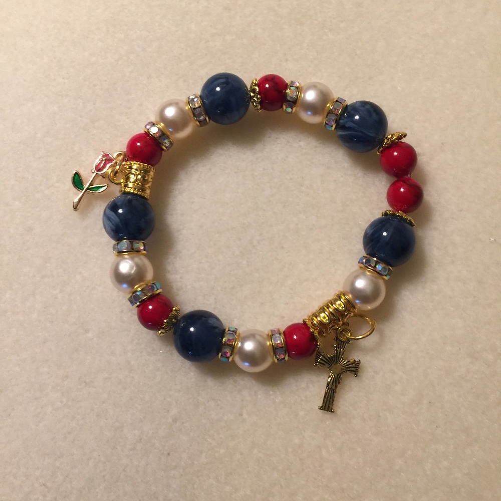 Handmade Beaded Elastic Stretch bracelet by Unique By Faith®.Various of colors